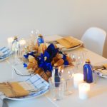 Cobalt + Kraft Tabletop (And A DIY Centerpiece)