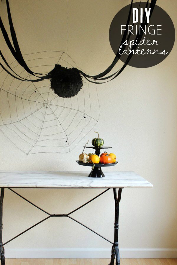 DIY fringe spider lanterns | by Hank + Hunt from The Sweetest Occasion DIY fringe spider lanterns | by Hank + Hunt from The Sweetest Occasion