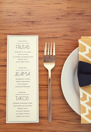 Birthday party menu