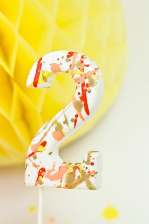 DIY Splatter Paint Cake Toppers
