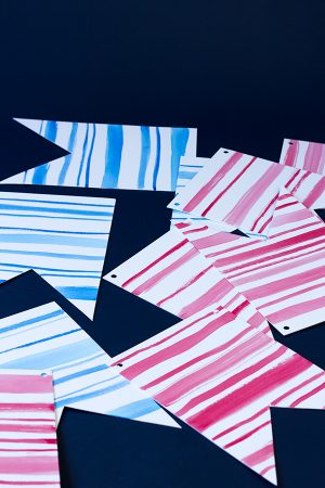 DIY Watercolor Stripe Bunting