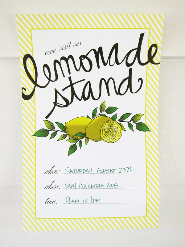 Printable Lemonade Stand Sign The Sweetest Occasion — The Sweetest